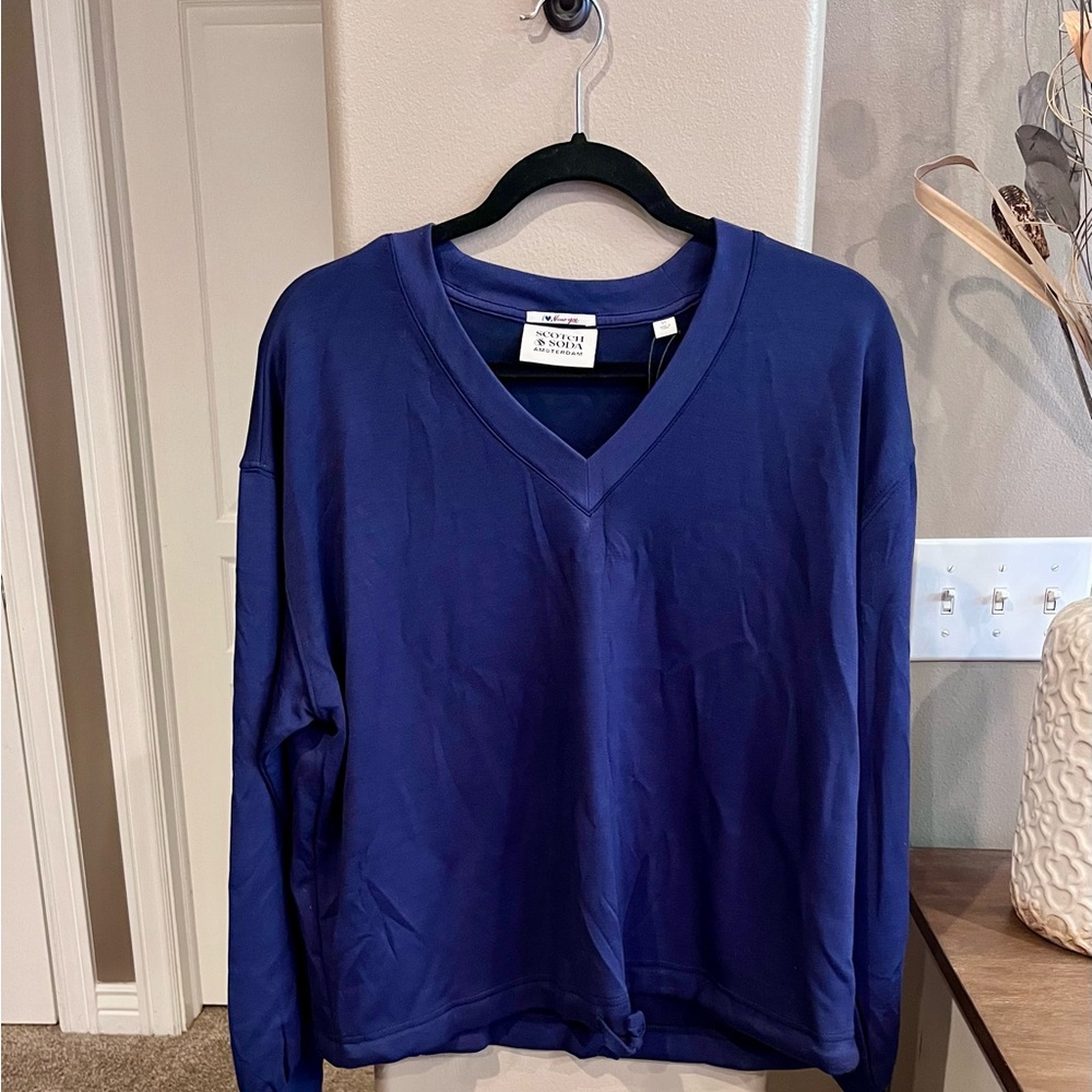 Scotch & Soda Blue V-Neck Sweater